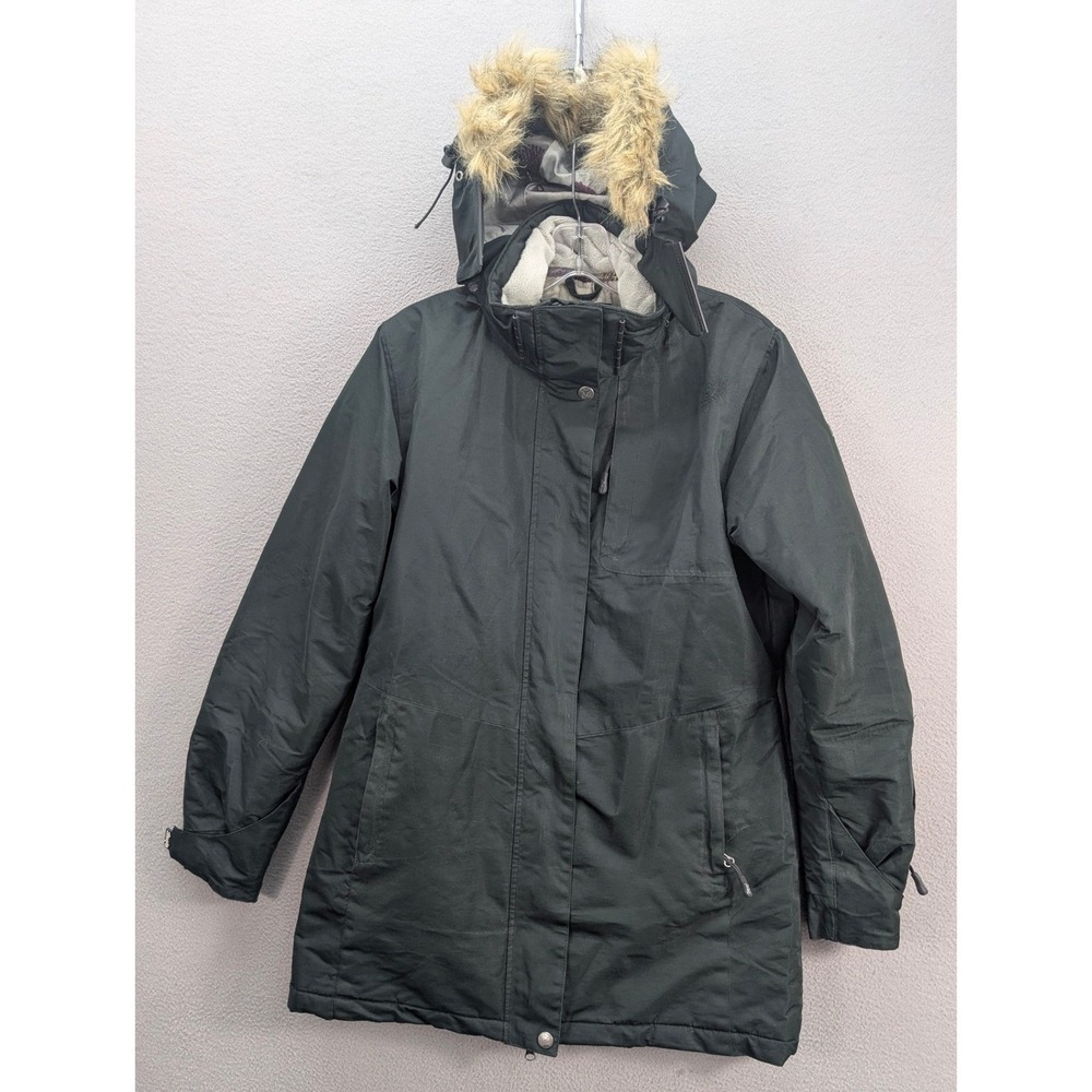 Liquid by Venture Hooded Parka Jacket Women's Size M Waterproof Faux Fur Trim